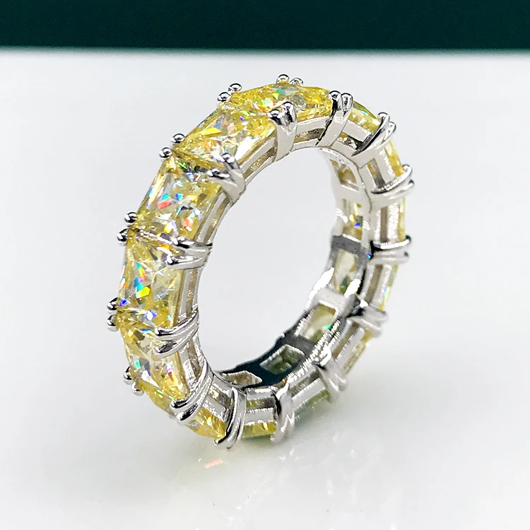 Fine couple tennis ring fashion s925 silver ring beautiful Gemstone setting ring Ladies Love is a gift