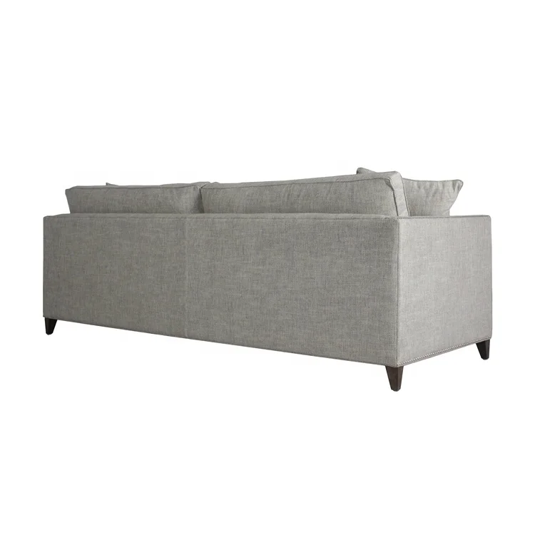 300000 SKU ODM Shayne Luxury Customize American Living Room Furniture Gray Fabric Vintage Sofa Set 2 Seater