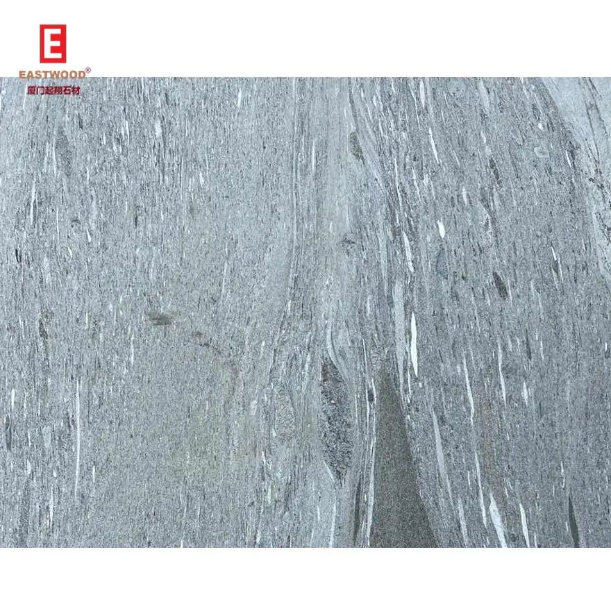 Sandblasted Grey Slate Panel Vals Quartz Wall Tiles For Home Decoration