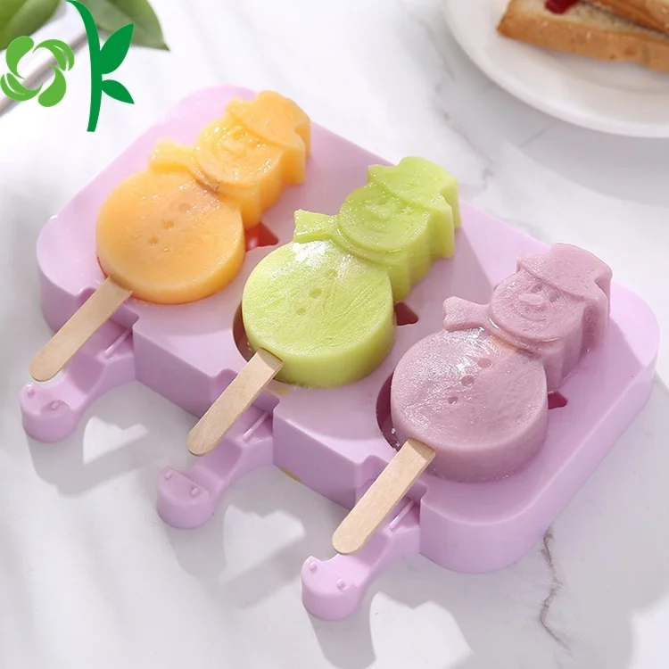 OKSILICONE Adorable Diy Ice-stick Multiform Cartoon Popsicle Mold  Silicone Ice Cream Mold Maker Set