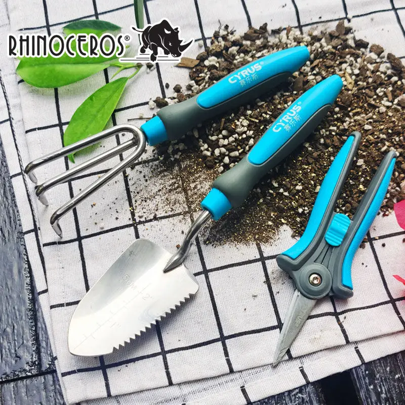 3Pcs Hnad Trowel, Garden Hnad Cultivator, Hnad Pruner Shears Stainless Steel Small Garden Hand Tools Set