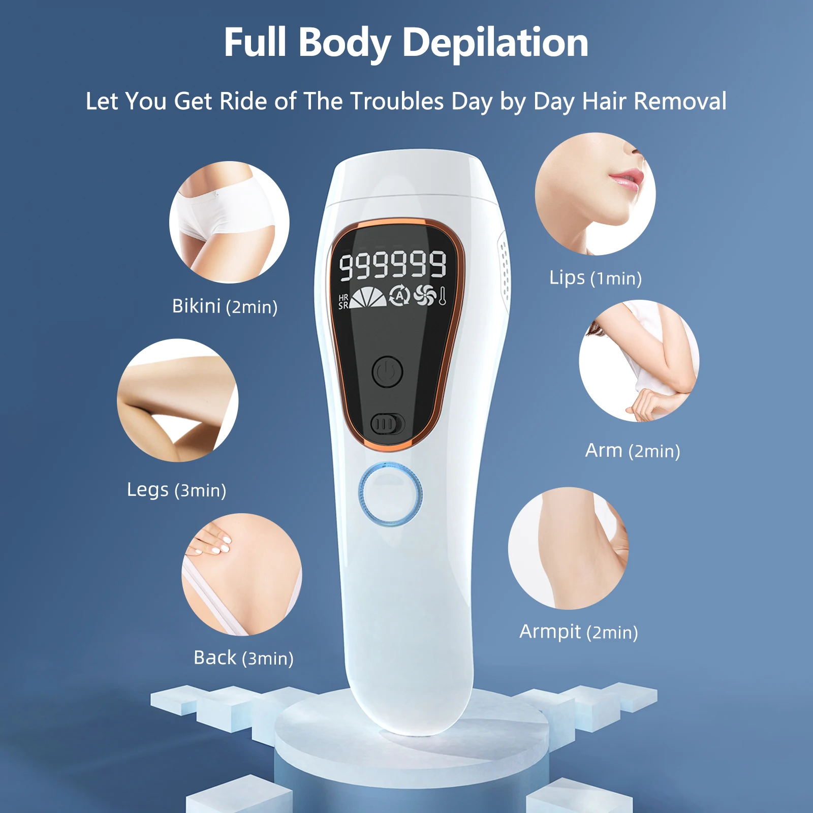 Portable Professional 999999 Flashes Ipl Epilator Lcd Laser Hair Removal Permanent Ipl Skin Care Laser Hair Removal for Sale