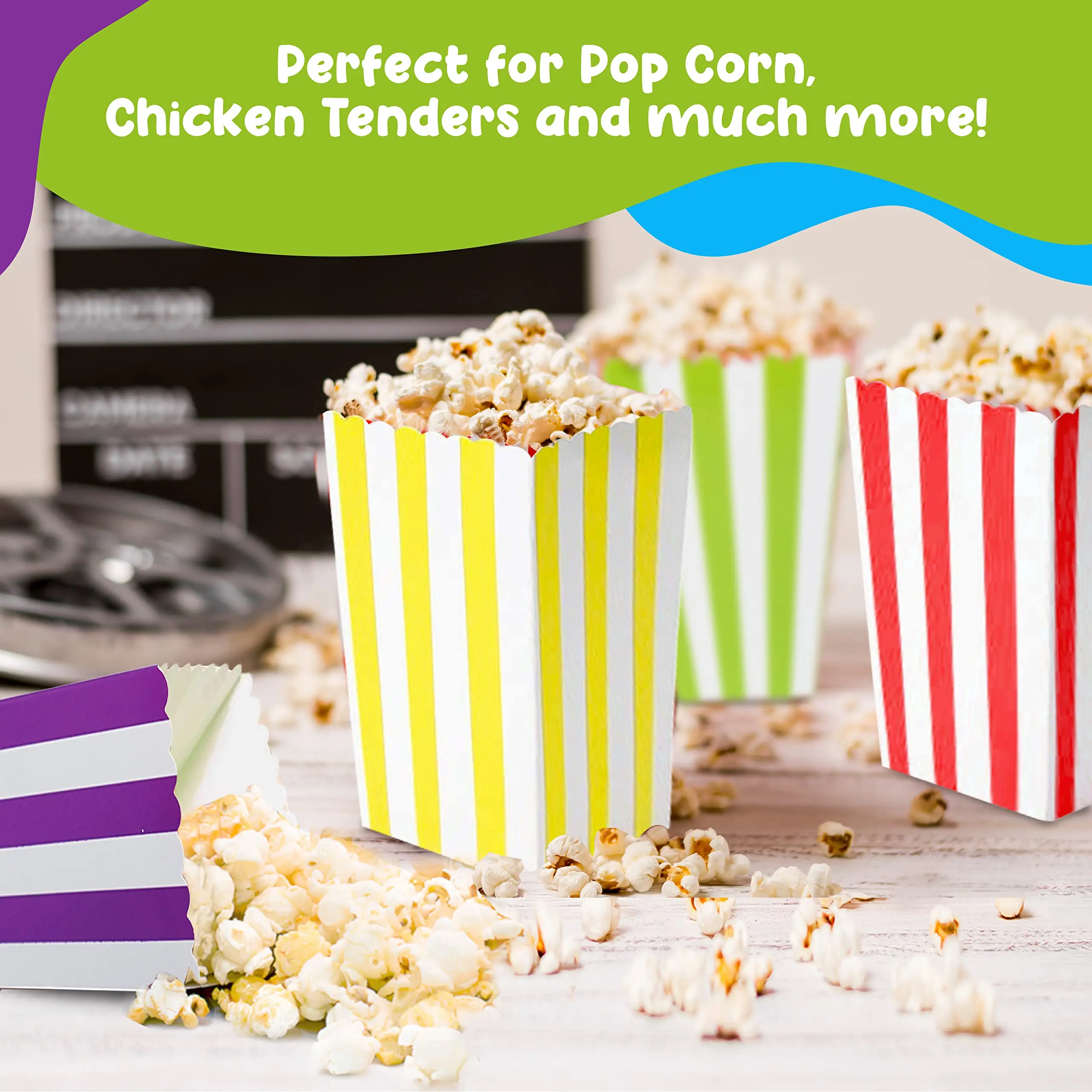 Popcorn Boxes  Cardboard Candy Boxes For Birthday Bridal and Baby Shower Party/Movie/Fiesta Wedding Party