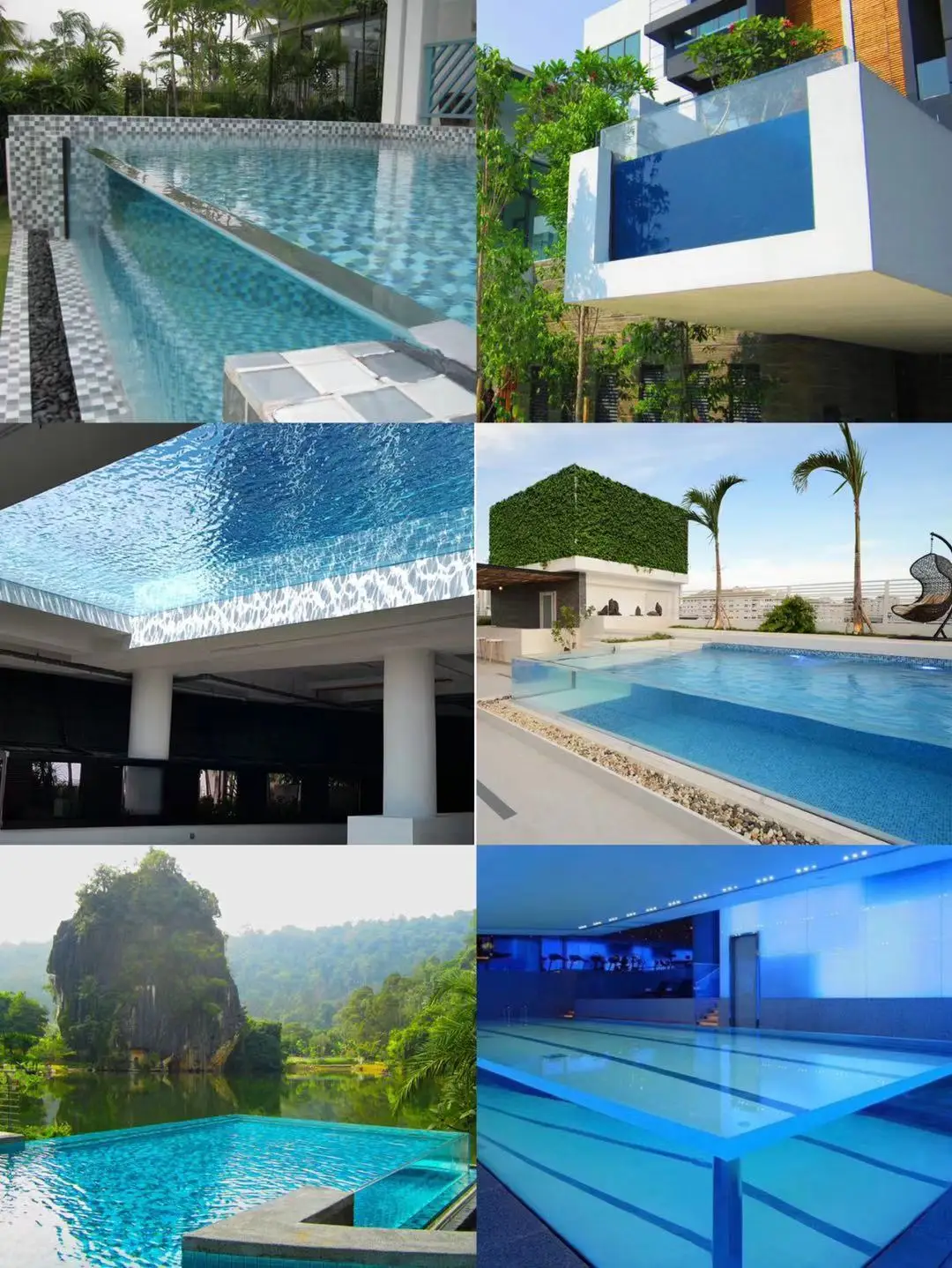 & diving acrylic fibreglass transparent 6m rectangular above ground swimming pool 2