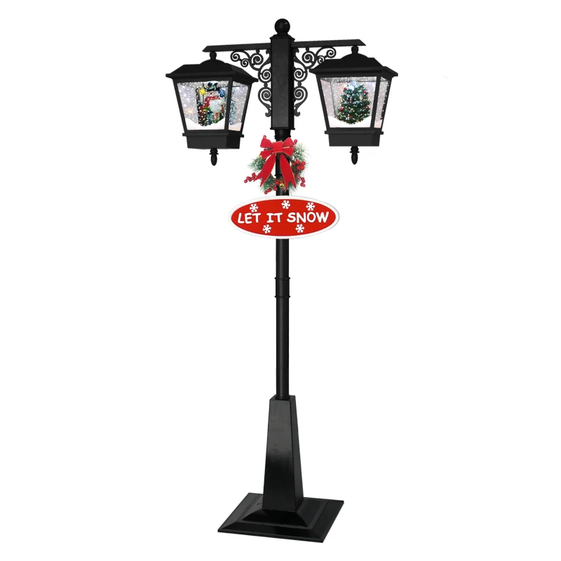 Classic Vertical laternen mit schnee Music led Christmas street lamp snow