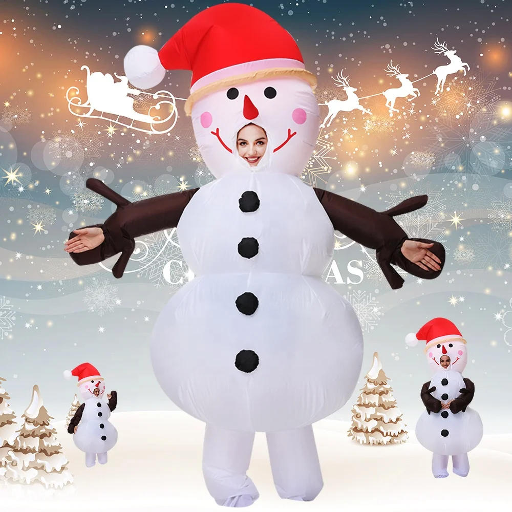 Christmas Tree Snowman Santa Claus Inflatable Costume Suit Cosplay Fancy Party Dress Halloween Costume For Men Women