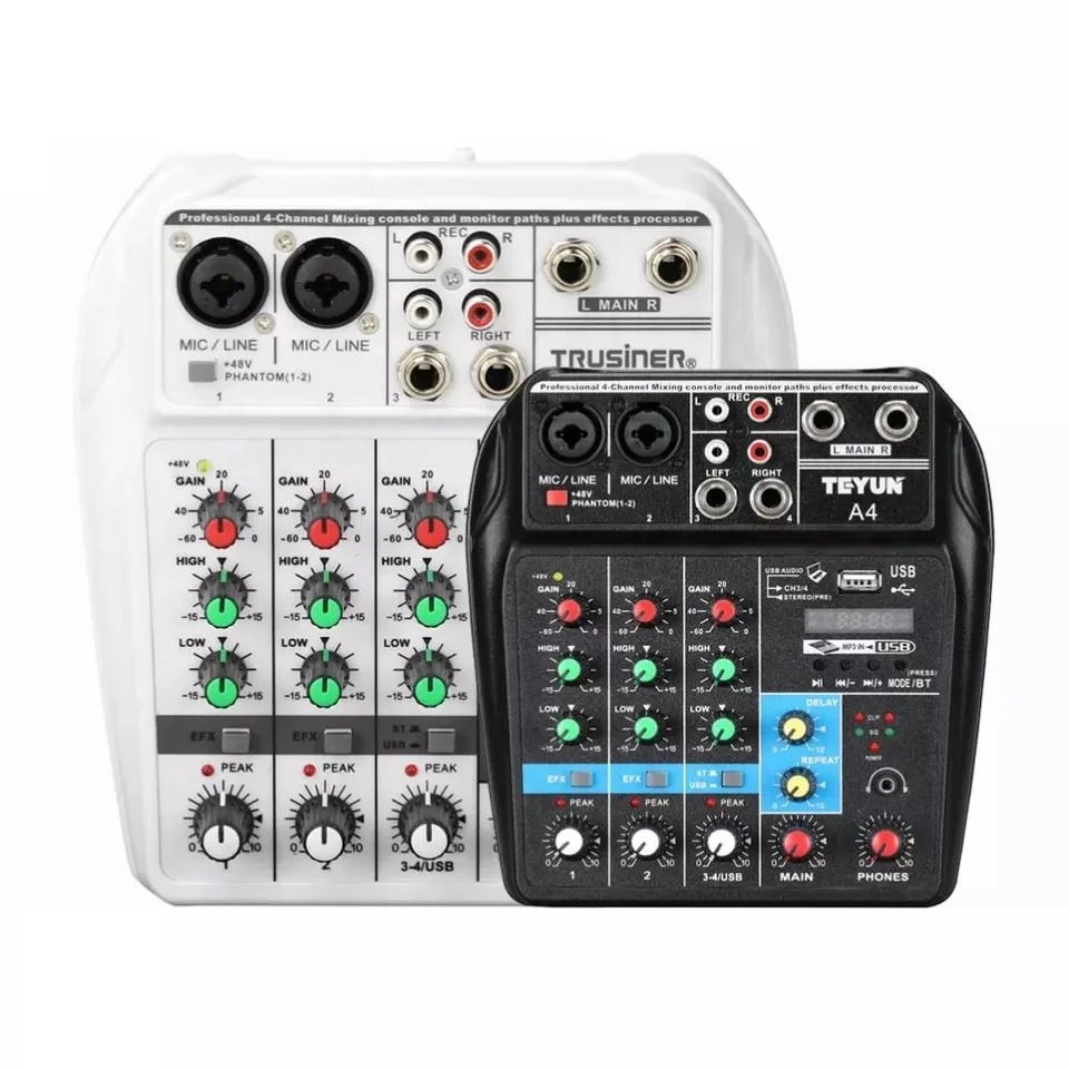 TU04professional BT микшерная консоль запись 48В монитор AUX Пути Плюс эффектов 4 каналов аудио микшерный пульт