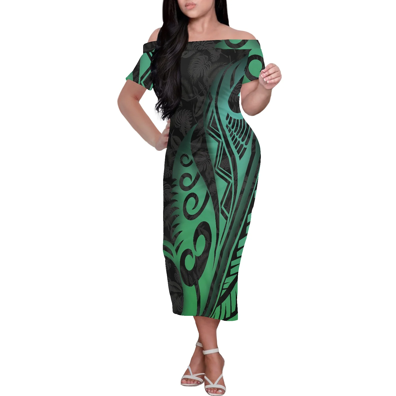 2022 polynesian dress women fashion off the shoulder maxi long dress online shoe wholesale in bluk private label women dresses