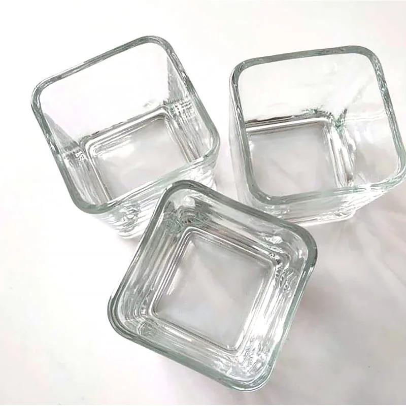 Clear Cube Vase for Wedding Centerpieces Home Party Decoration Square Glass Candle Holder jar