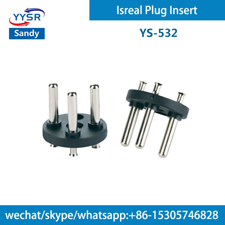 israel plug insert(YS-531 SI32 4.4MM 16A 3-pin,3-pole,3-prong) for socket cord