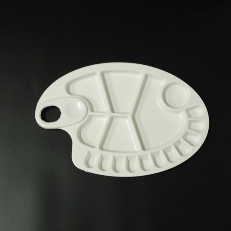 Небольшое количество для минимального заказа 10 шт.; Оптовая продажа; Детское нижнее белье 17 отверстие лоток для краски белого цвета в форме рыбки пластик макияж акварель ногтей художественная палитра