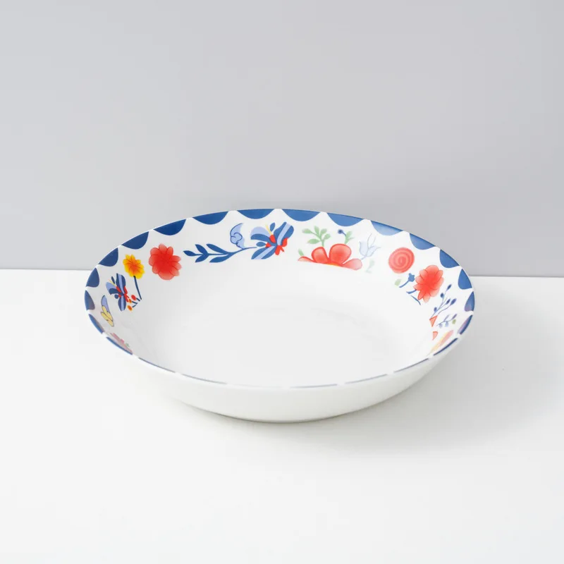 16-piece Tableware suit Small Film Decal Paper Moon Disc Shallow Plate Western Food Household