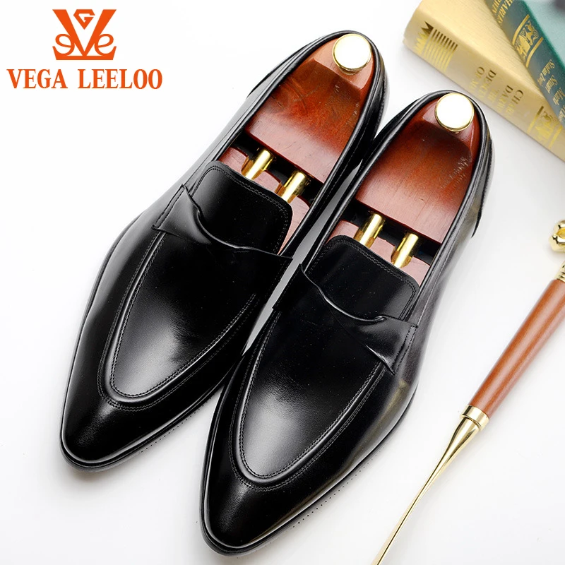 Мужские классические кожаные туфли, Простые Модные лоферы, износостойкая резиновая подошва