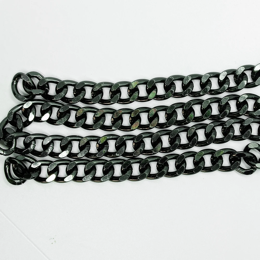 
wholesale metal black customized colored chain purse handbag pants link chain roll 