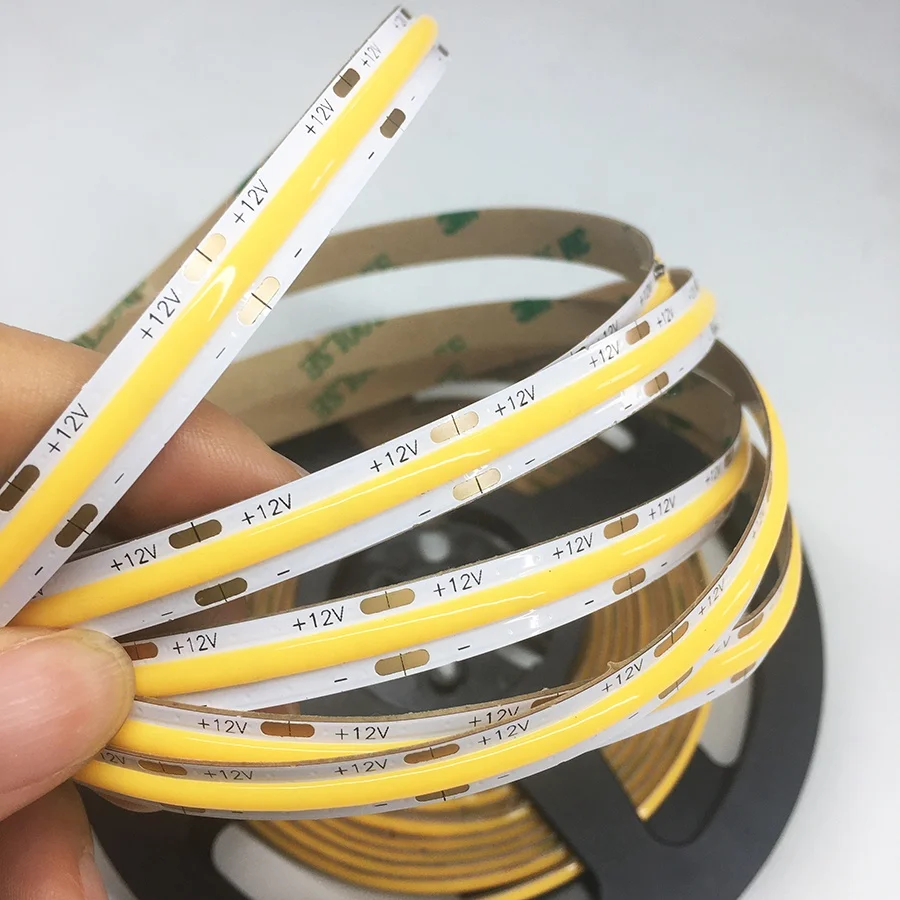 10m/roll dc 12v 24v cob flexible led strip lights 3mm 5mm 8mm