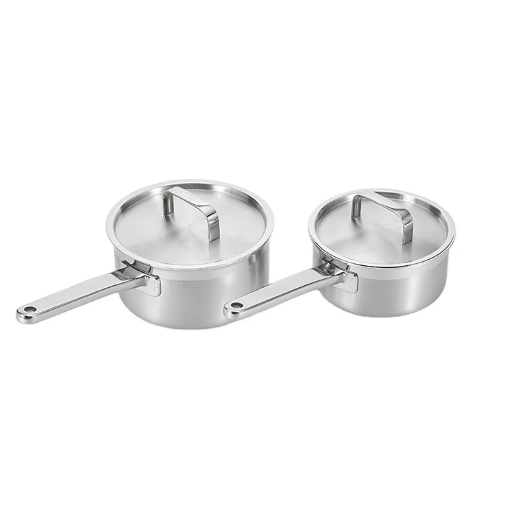  Трехслойная кастрюля для соуса из нержавеющей стали 1.6QT 2.5QT молока с литой ручкой и крышкой оптовая