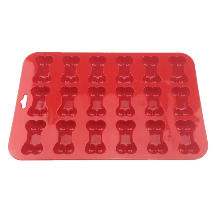 Food grade puppy pet treat mold dog bone shape silicone ice cube tray Silicone bone paws baking mold