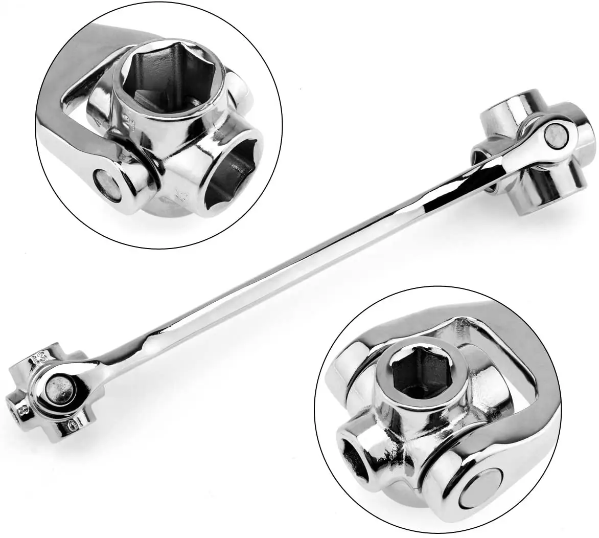 Многофункциональный гаечный ключ 8 в 1 для собак, торцевой ключ с храповым механизмом, подходит для ремонта дома и автомобиля