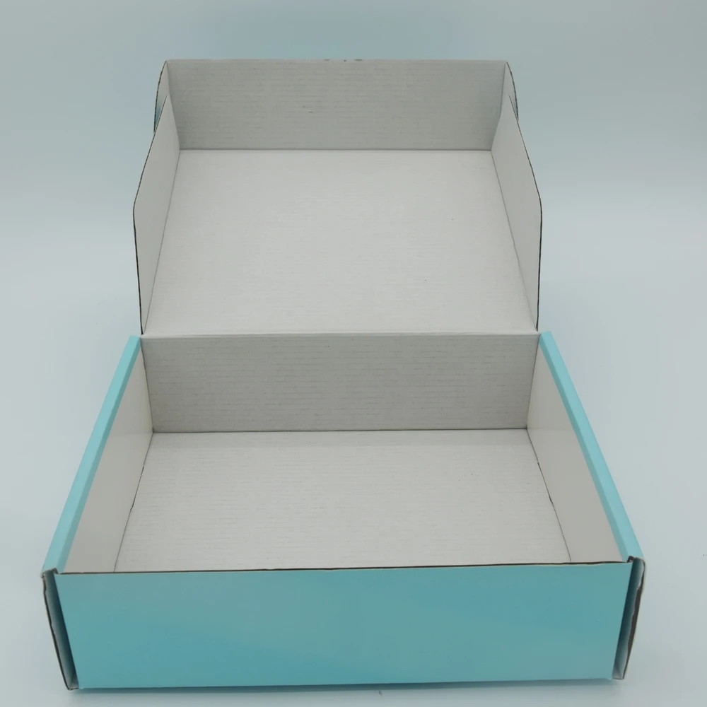Custom Logo Printed Flat Paper Packaging Box Corrugated Carton Cardboard Folding Kraft Mailer Shipping Mailing Box