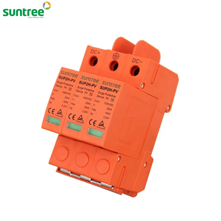 Солнечный инвертор Suntree DC сглаживатель перепадов напряжения переменного тока 3-полюсный 1000 В освещения разрядник Защита от перенапряжения устройство для защиты солнечной системы