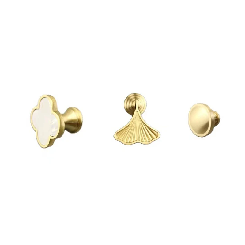 Furniture Knob Handles Golden Drop Pendant Pull Handle Fashion Ginkgo Leaf Shape Dresser Knobs for Cabinet Door Drawer