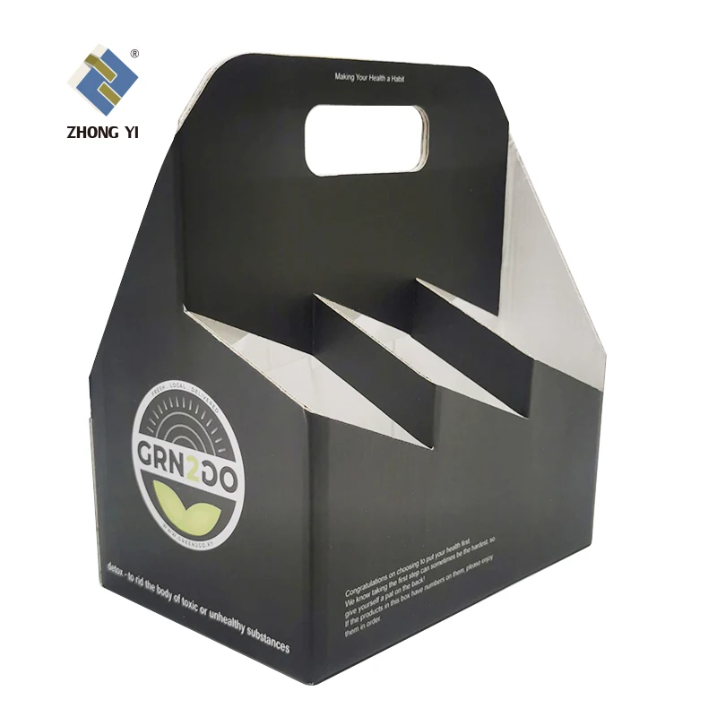Custom logo kraft beer bottle carrier package cardboard 4 6 Pack Bottle Carrier wine box holder