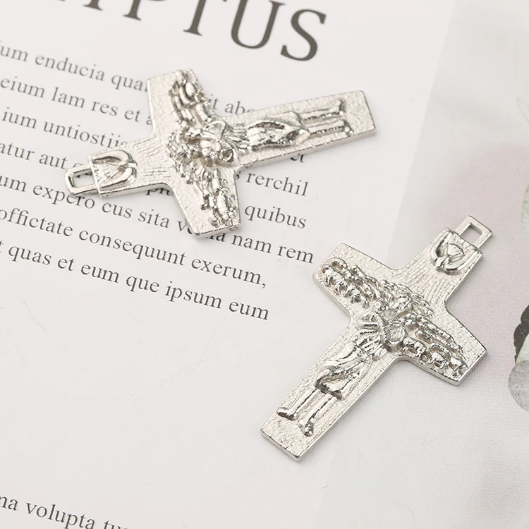 Wholesale Stainless Steel  Graceful Pendant Necklace Catholic Cross  Rosary Parts Pendants Necklace