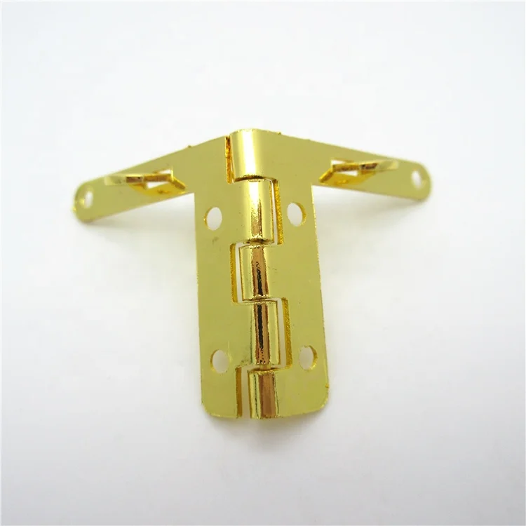 Factory supply high quality 90 /105 degree shiny gold quadrant hinge for wooden boxes