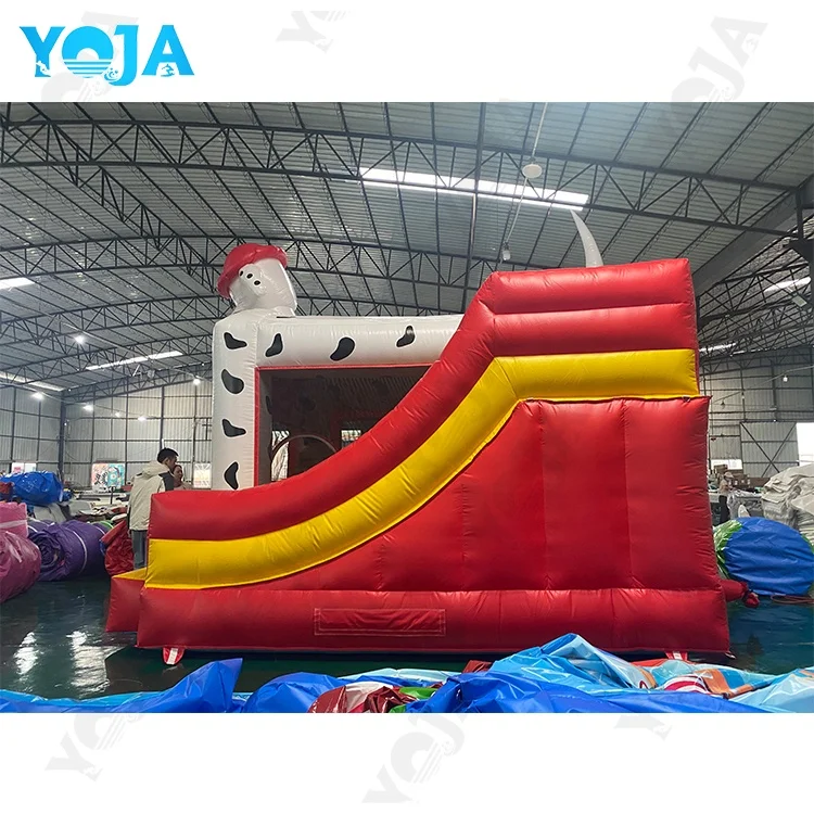 Dalmatian dog inflatable bounce house for kids with slide 4.5X4.5X4M
