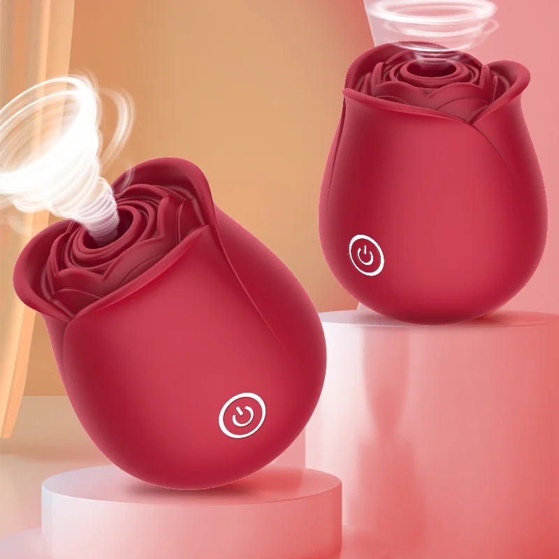 Sheyay Red Rose Shaped Suction Couples Sex Toy Vibrator Flower Adult Products Sexual The Sucking Rose Vibrator For Women