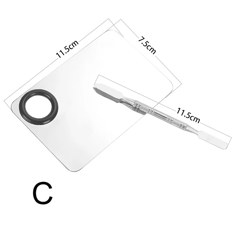 
Private Label Stainless Steel Cosmetic Tools Metal Color Painting Makeup Mixing Palette 