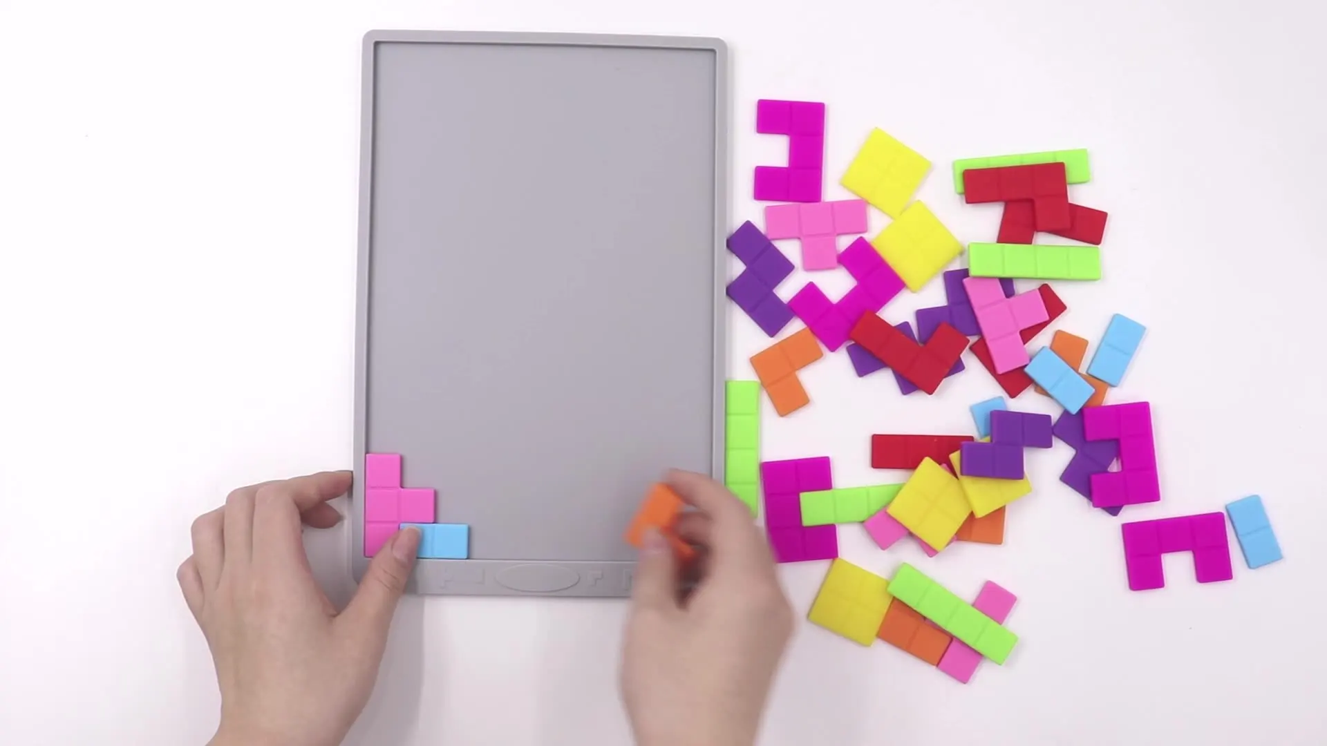 Silicone Puzzle Brain Teaser Toys Intellectual Color 3D Russian Building Blocks Tangram Puzzle Game