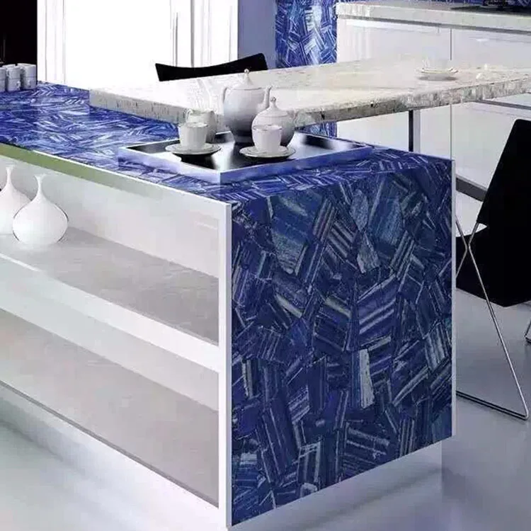 modern design natural lapis lazuli slab for kitchen countertop and sink