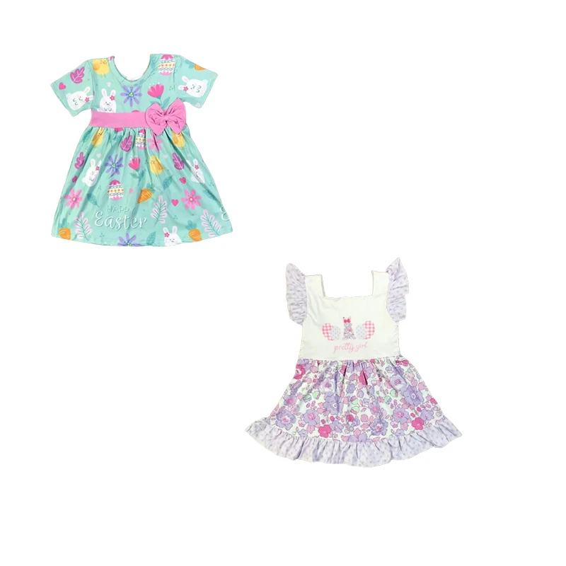Wholesale boutique Easter Bunny Eggs Summer girls cute and stylish dresses