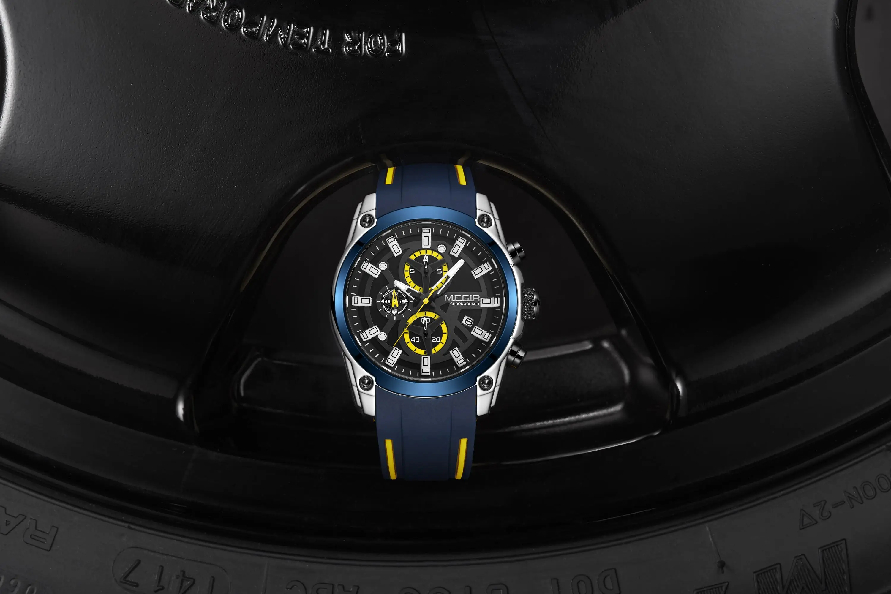 Relojes Hombre MEGIR 2144 Original Brand Luxury Men Chronograph Wrist Watches Quartz Fashion Silicone Sport Watch Waterproof