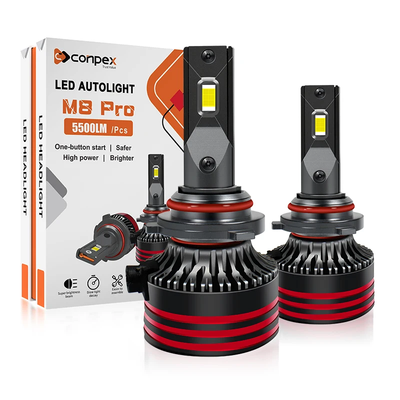 Conpex New Upgraded M8Pro 14000lumen 6500K 100W H1 H3 H7 H11 9005 9006 9012 880 m8pro Car Led Headlight