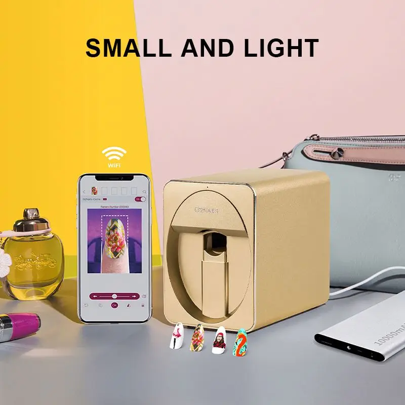 Automatic 3D Smart Digital Nail Printer DIY Intelligent Finger Nail Machine Painter Mini Nail Printing Machine