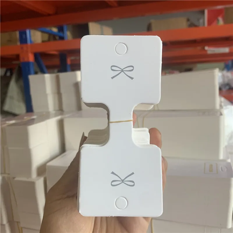 The Display Guys Pack of 200 pcs Kraft Fold Over Paper Necklace Earrings Display Hanging Cards for Jewelry Accessory