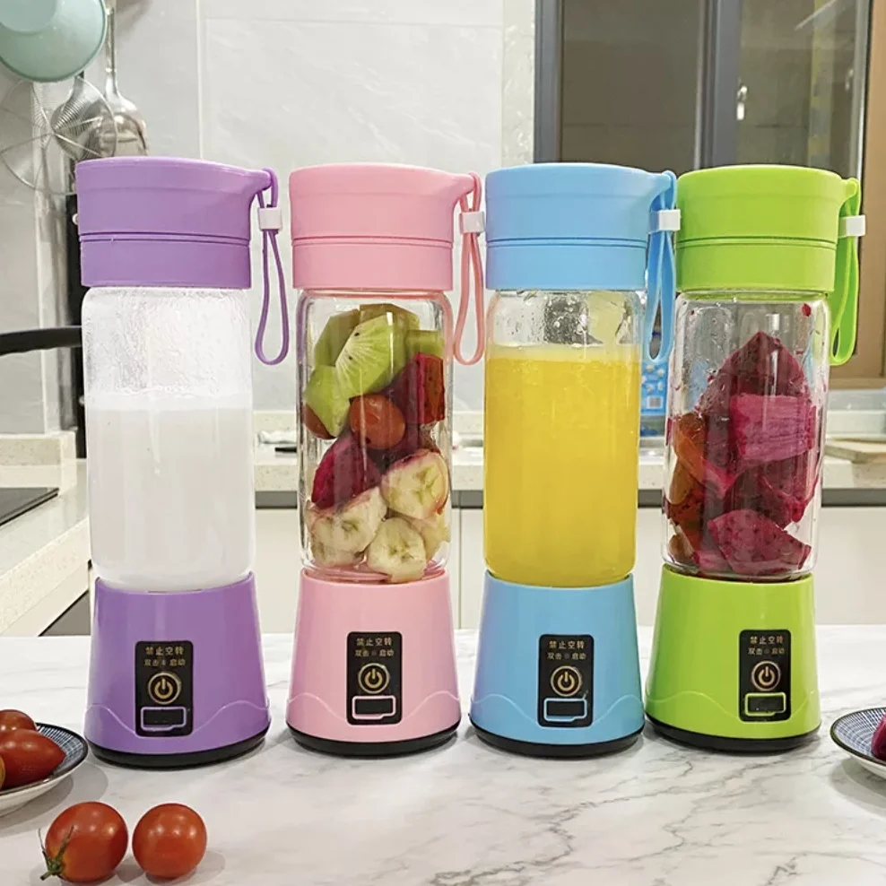 High Quality Electric Personal Use Mini Blender Home USB 6 Blades Juicer Cup Machine Rechargeable Fruit Juice Portable Blenders