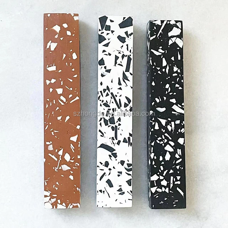 Customized size logo marble terrazzo stone judaica scroll case mezuzah