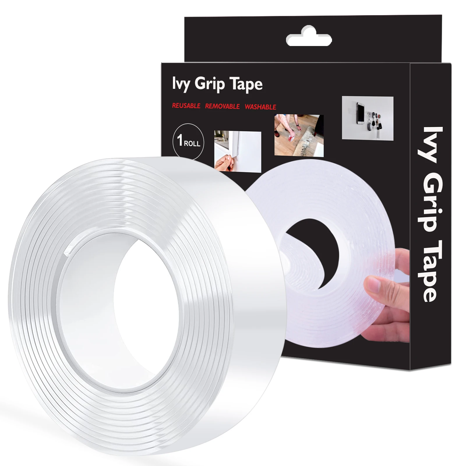 Double Sided Tape - Nano Tape 3 m, 3 cm - Removable Reusable Adhesive Tape, Transparent Tape