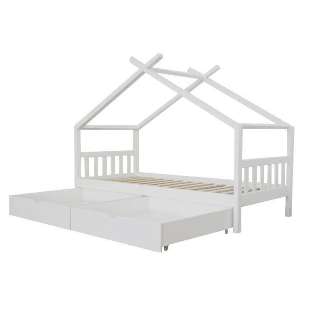 Luxury large storage space house bed smoothly painting bedroom furniture kids bed