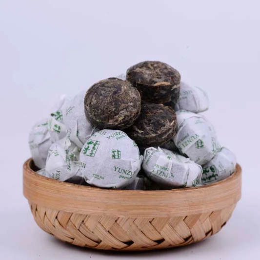
Chinese Oriental Yunnan Puer Puerh Pu er Pu-er Pu-erh Mini Tuocha Compressed Raw Sheng Tea Square Ball in Souvenir Pot 