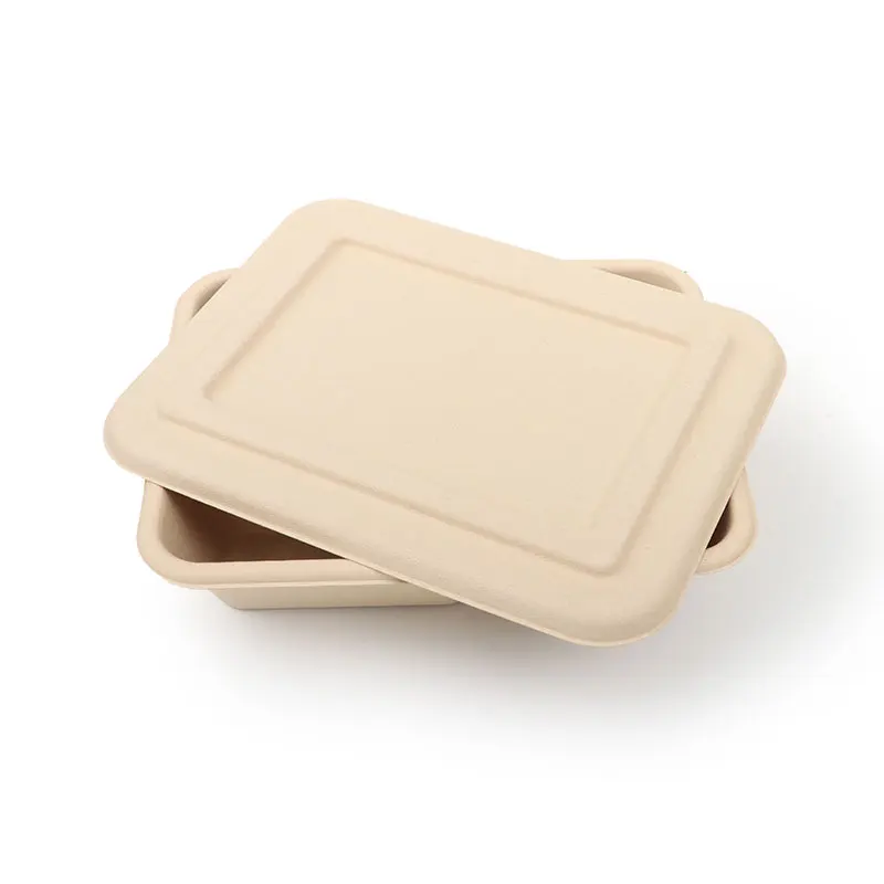 Оптовая продажа, 1/2/3 отсек, одноразовый поднос для еды, микроволновая печь, с прозрачным покрытием, коробка для завтрака из бамбуковой целлюлозы