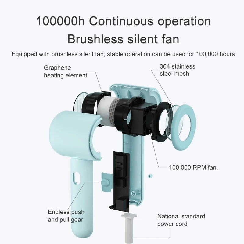 Home travel baby hair dryer Graphene thermostatic hair dryer Low radiation low noise mini hair dryer
