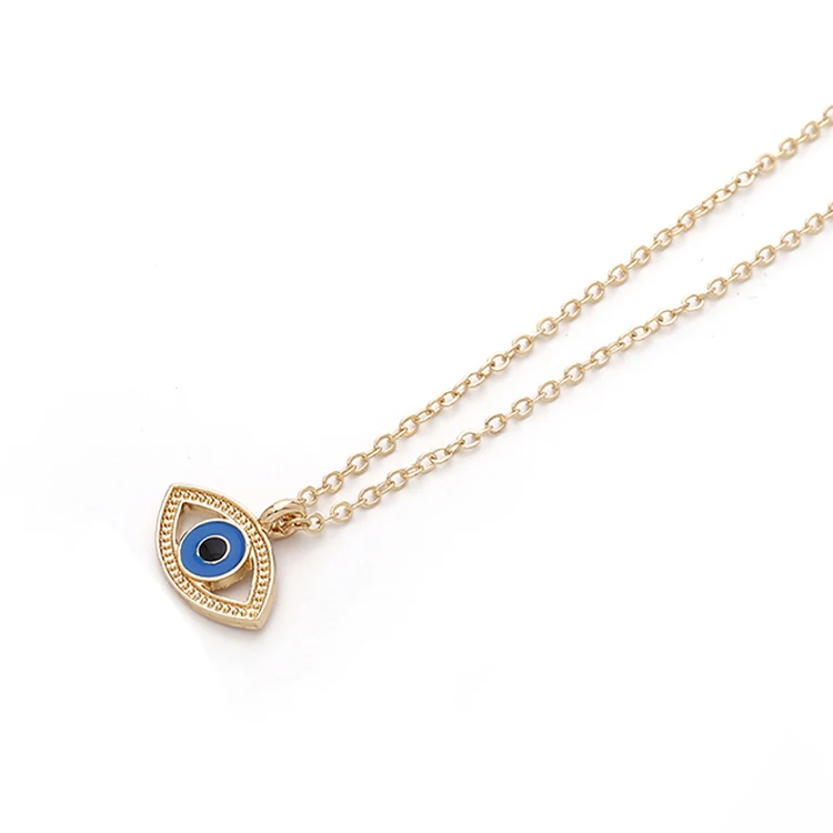 Fashion Enamel Round Evil Eye Gold Pendant Necklace Sterling Silver 925 Pendant