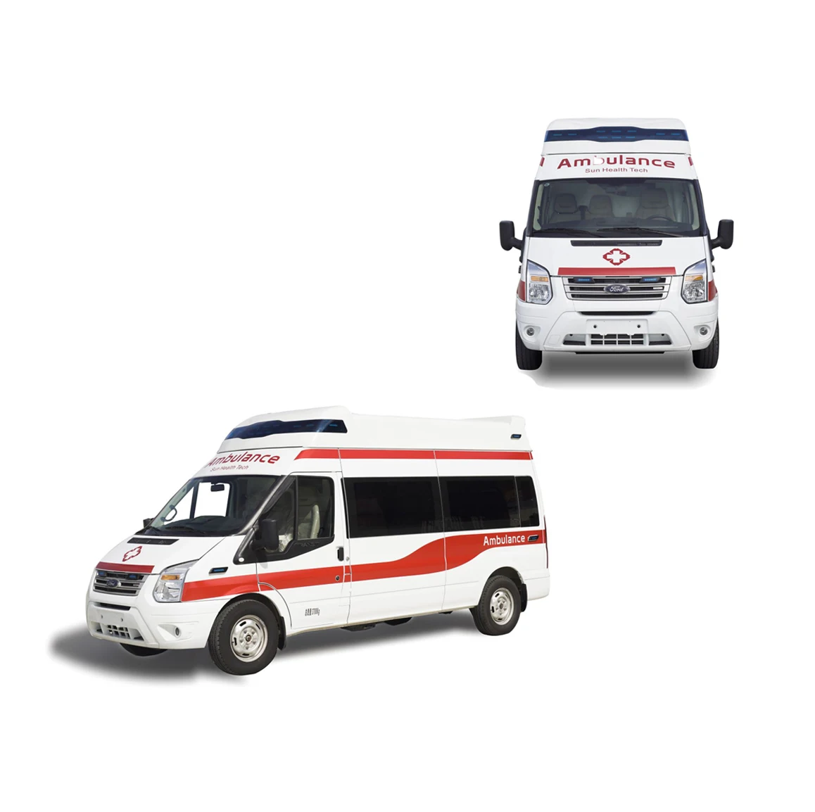 Ambulance Vehicle Transit V348 Ambulance ABS Cabinet Design Monitoring Ambulance Stretcher Supplier price for Sale