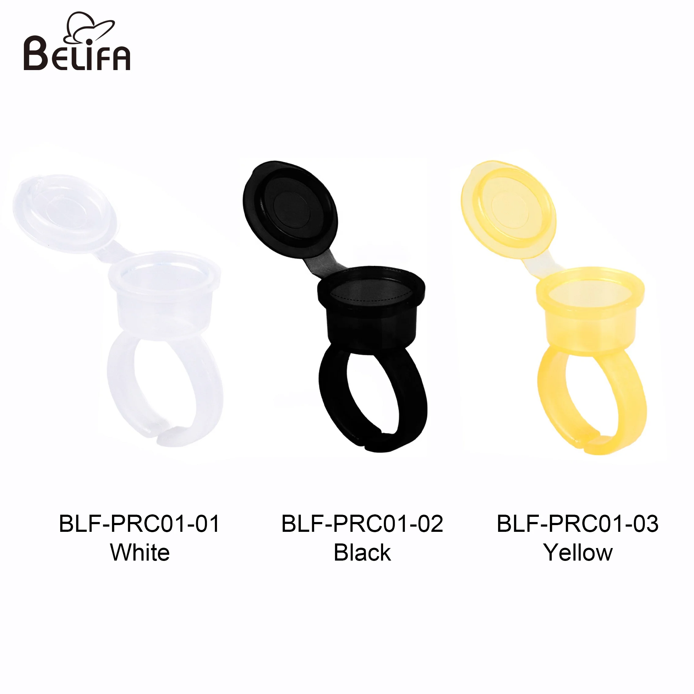 50 шт./пакет смываемая Татуировка чернила кольцо чашки с крышкой крышка Пластиковый косметический пигмент для мануального татуажа клей