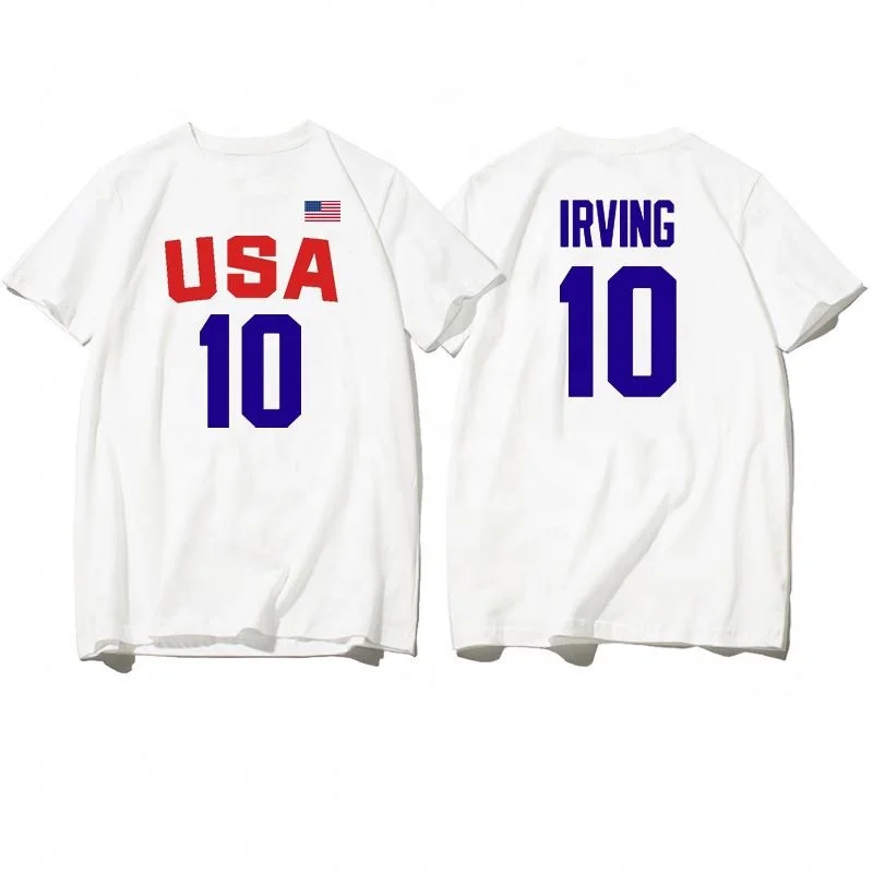 Wholesale Custom American Dream Team National Team T-Shirt Irving James George Basketball Sports Fitness Short Sleeve T-Shirt