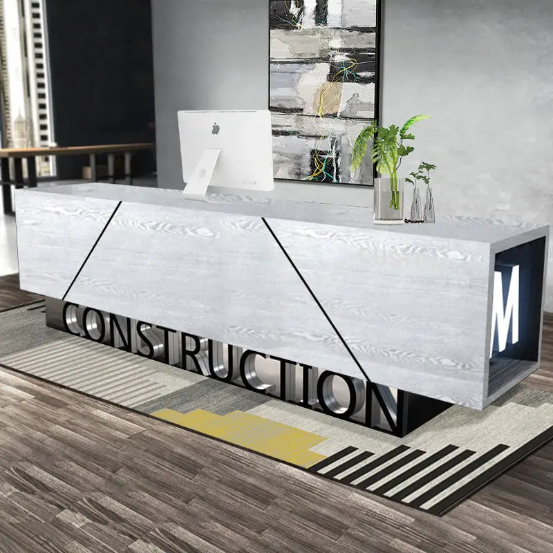 Vintage Industrial Style Company Front Desk Reception Desk Dance Room Beauty Salon Bar Counter Clothing Store Cashier Desk